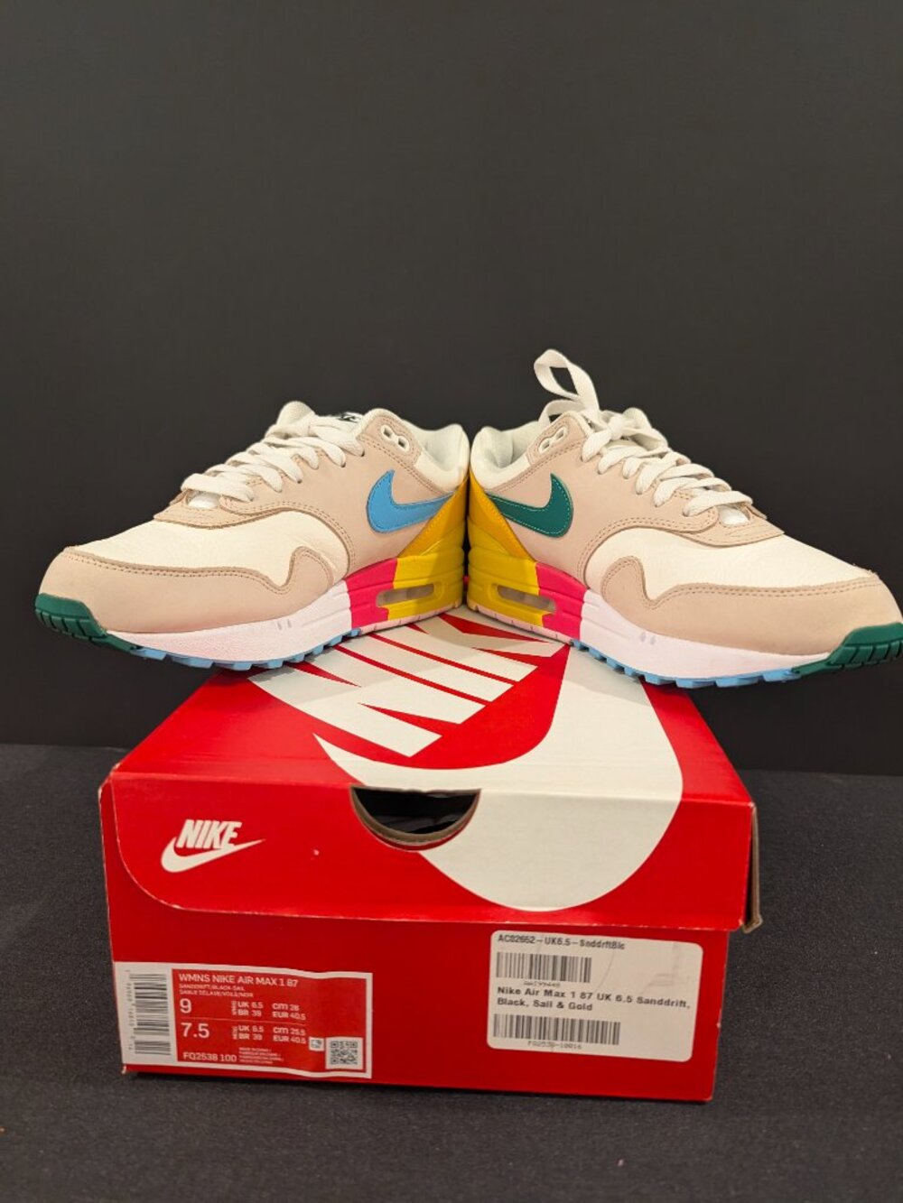 WMNS Nike Air Max 1 '87 - Sz 9W - Sanddrift/Black-Sail - Picture 3 of 6